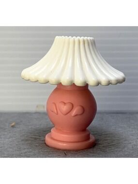 Fisher Price Loving Family Miniature Pink Lamp White Shade 1996 Vintage